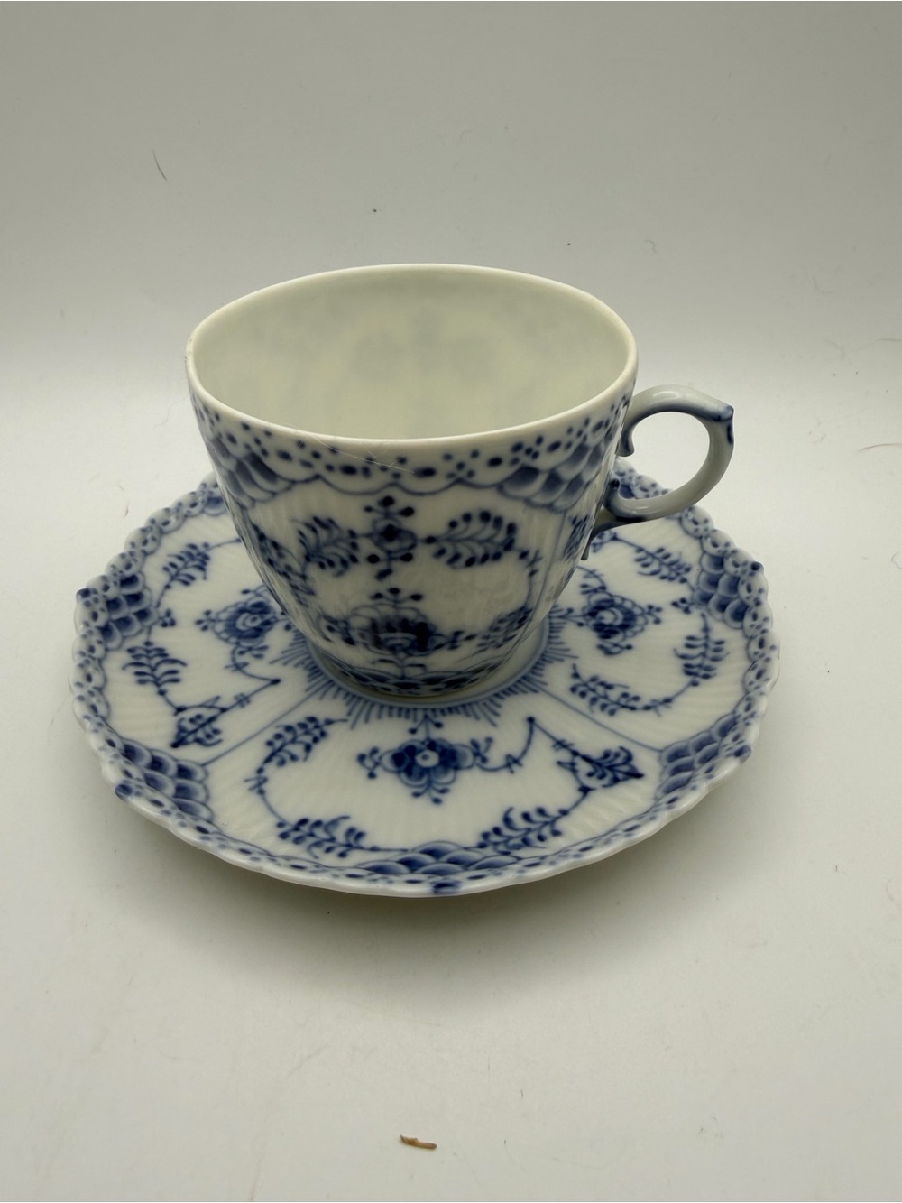 VTG 1957 Royal Copenhagen blue fluted coffee Cup Saucer